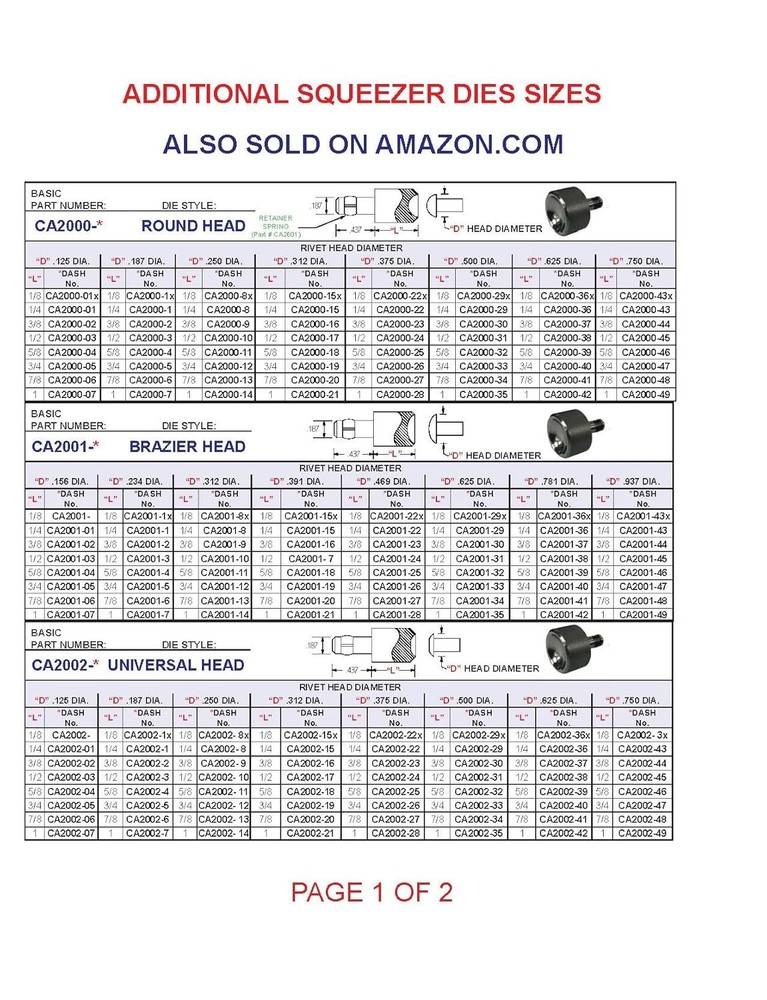 Hand Rivet Squeezer for Solid & Tubular Rivets, 2" , & 2" Gap. Will Set Rivet...