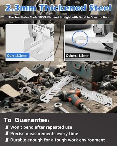 Heavy Duty Wheel Alignment Tool Kit, Toe Alignment Tool Silver, Thickened Plate