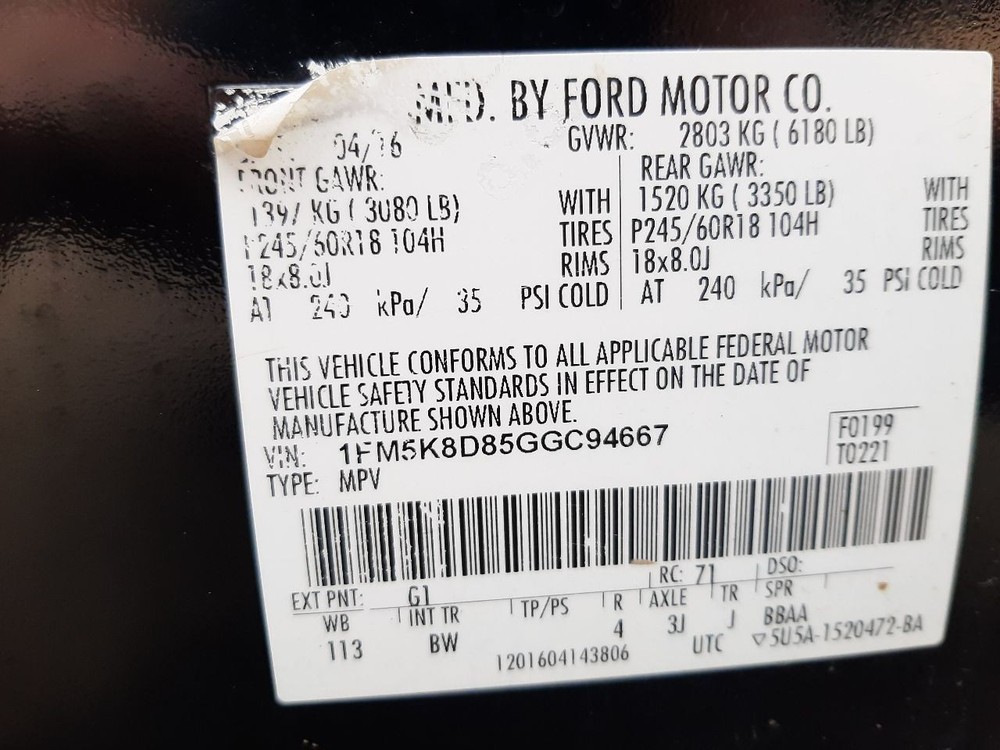 Camera/Projector Camera Rear Fits 16 EXPLORER 1041038