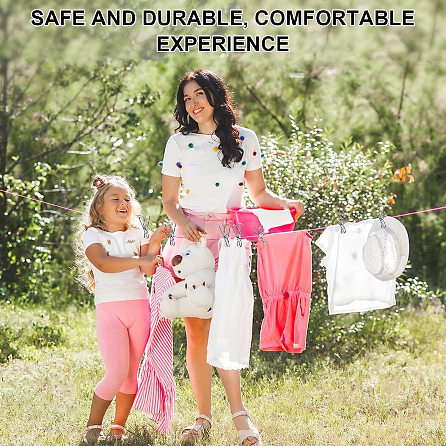 Clothes Pins Heavy Duty Outdoor, 40 Pack Stainless Steel Clothespins, Metal C...