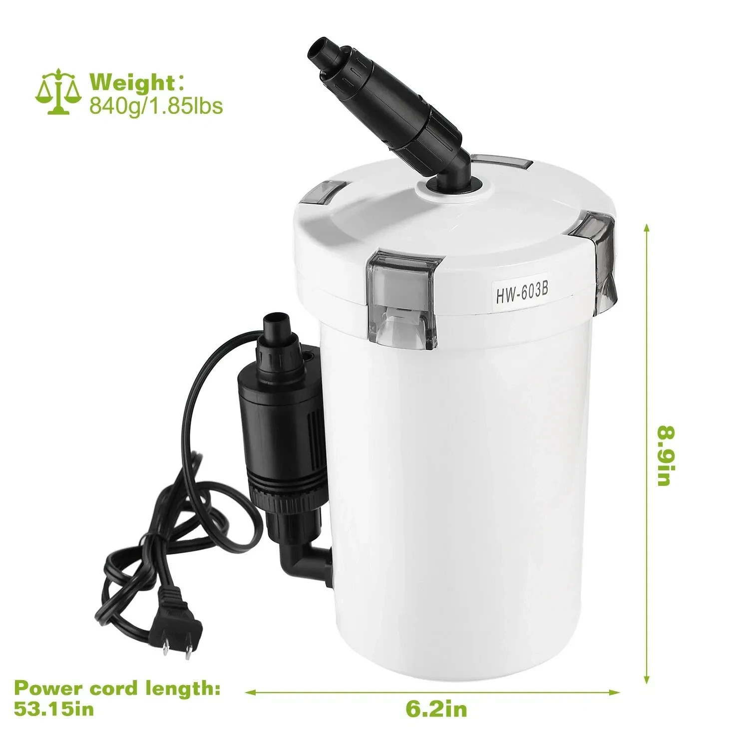 Aquarium External Canister Filter Fish Tank Table Mute Filters Bucket with Pump