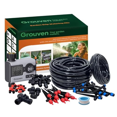 Drip Irrigation System with Water Timer Quick-Connect Automatic Irrigation Kit