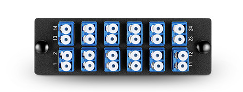 Fiber Adapter Panel with 12 LC Duplex OS2 Singlemode Adapters (Blue) - 825416