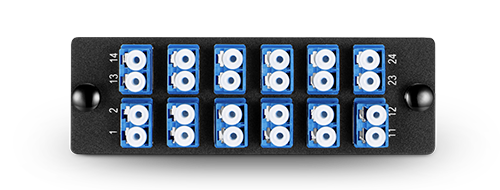 Fiber Adapter Panel with 12 LC Duplex OS2 Singlemode Adapters (Blue) - 825416