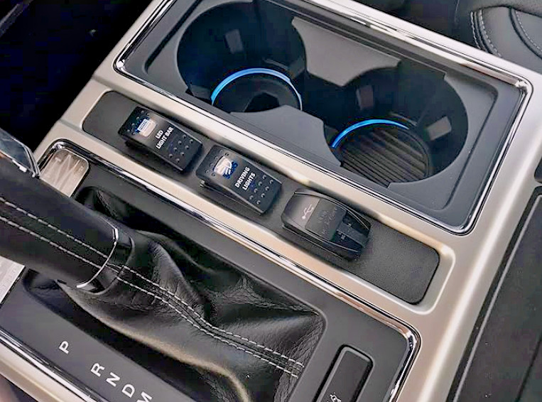 Ford F-150 Center Console Switch Panel | 2015–2020 | 3 Rocker Slot Mount