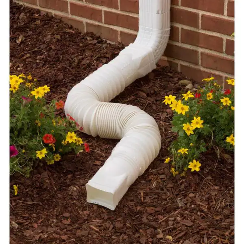 Flex Drain Downspout Extension Rain Pipe Spout Gutter Flexible Expandable 25-55"