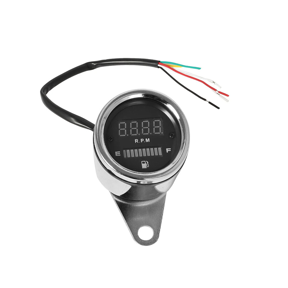 Universal Motorcycle Voltmeter 2 in 1LED Digital Tachometer Odometer Speedometer