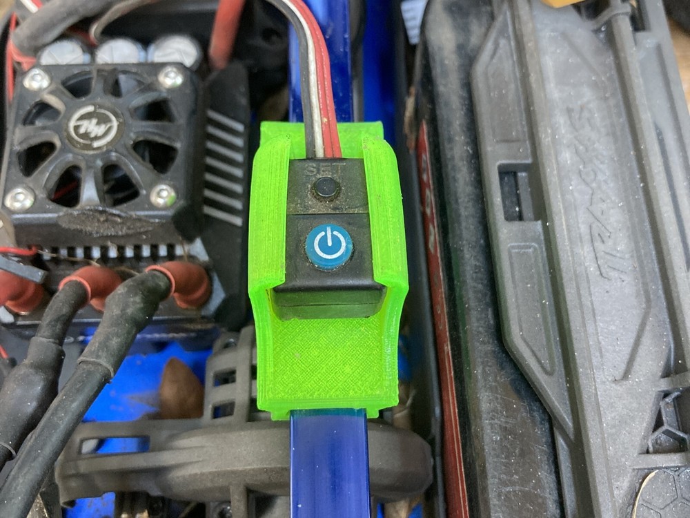 Green Traxxas Sledge Hobbywing Switch Mount 