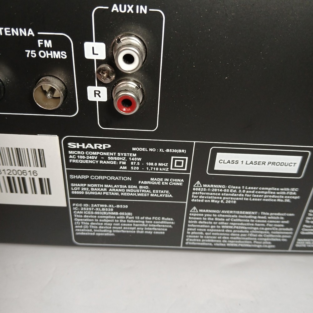 Sharp XL-B530 Bluetooth Micro Component System CD Player Speakers W/ Remote