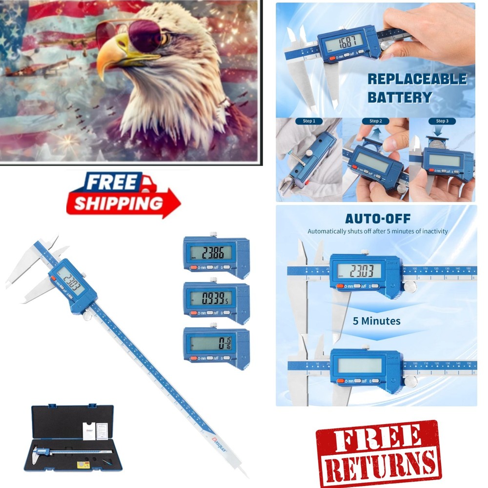 Precision Measuring Tool: 12" Digital Caliper with LCD Display and Storage Case