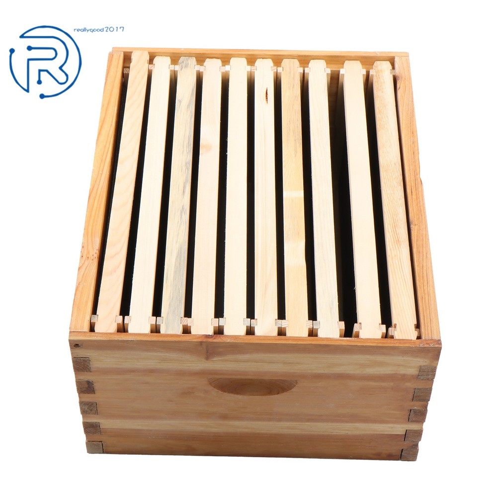 Beeswax Coated 4 Layer 10 Frame Bee Hive Includes Beehive Frames and Foundations