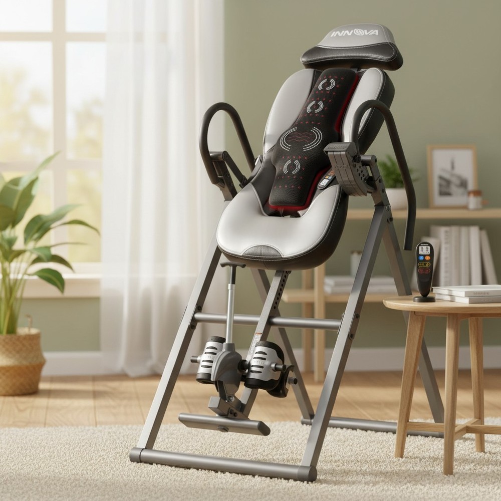 Ergonomic Inversion Table with Multi-Mode Heat & Massage - 300 lbs Capacity