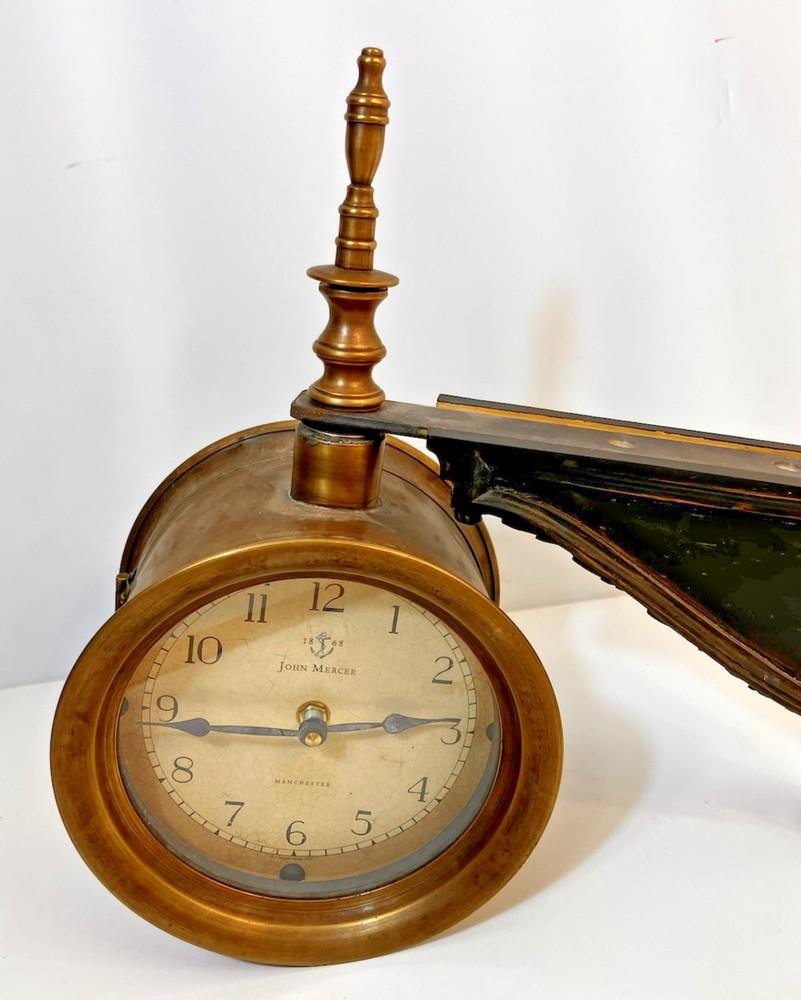 Timeworks Two Sided Nautical Wall Clock Brass Repro