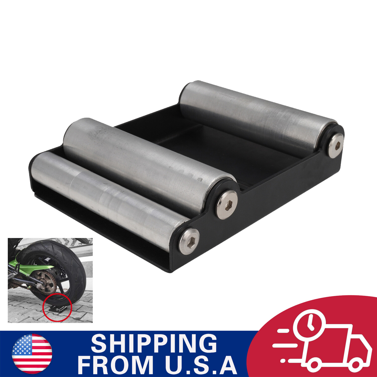 Motorcycle Roller Stand for Wheel Cleaning MAX 500 lbs, Tire Width