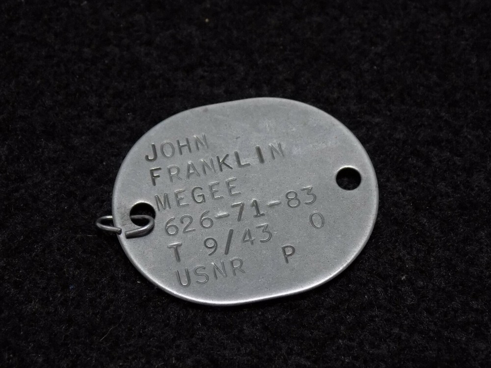 WWII 1943 USN Reserve Shape D Dog Tag