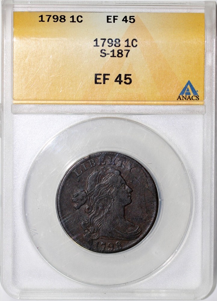 1798 1c S-187 Draped Bust Large Cent