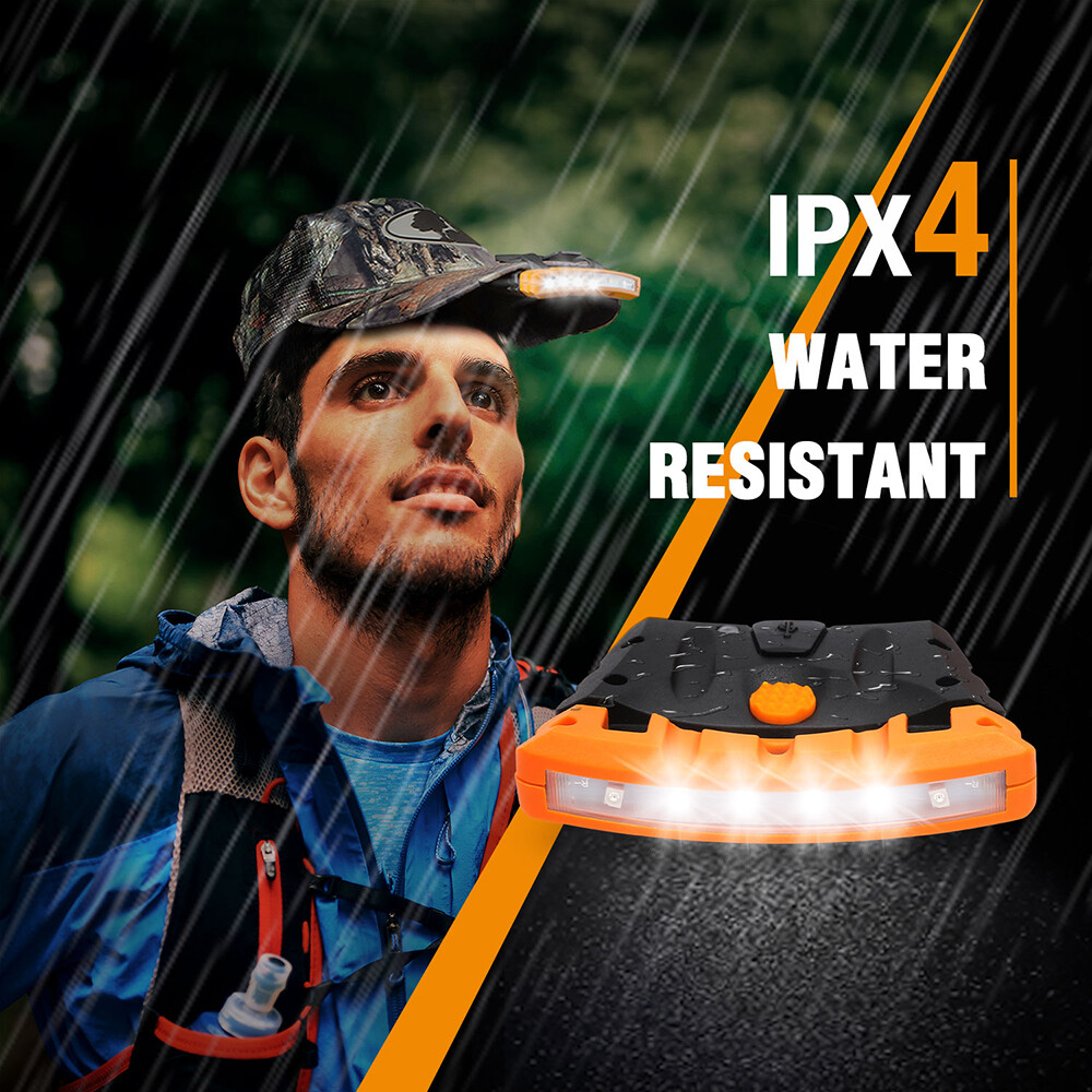 EverBrite 2-Pack Rechargeable Hat Light, IPX4 Waterproof Clip w/Memory Function