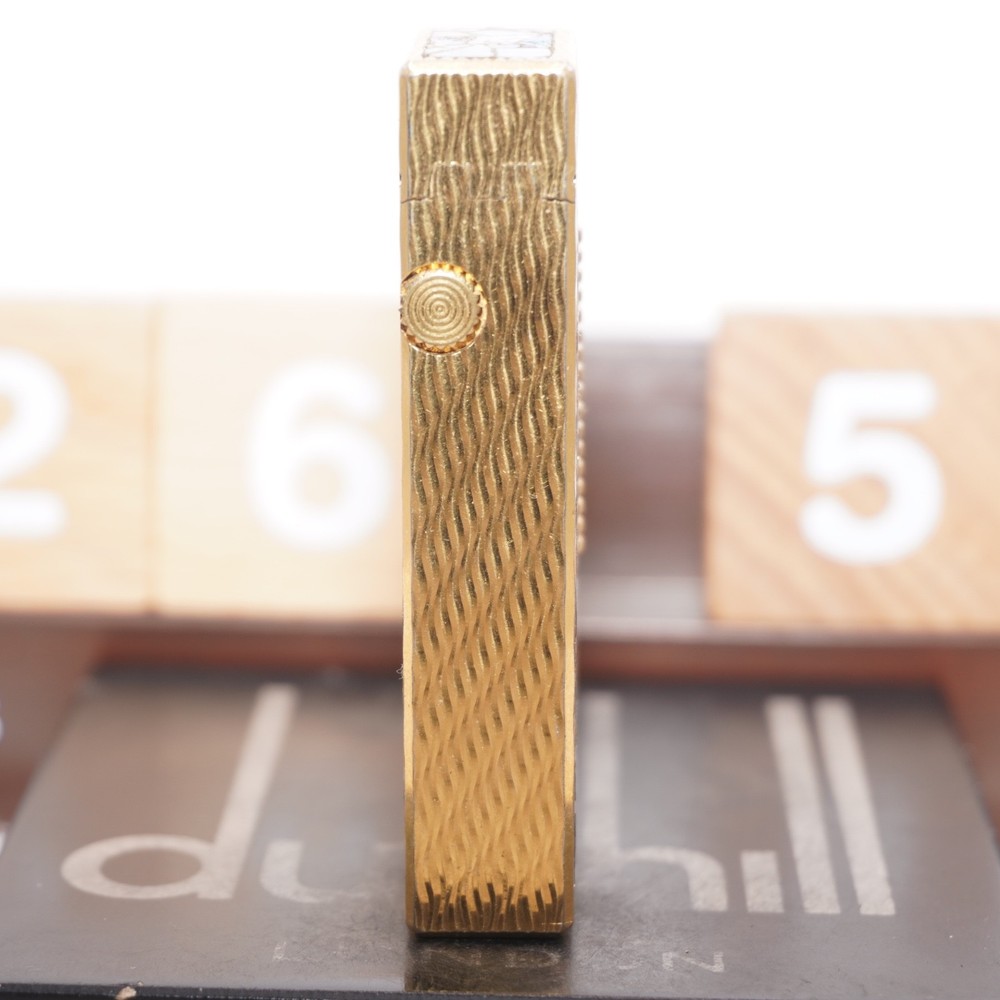 Dunhill Lighter Gold Wav Opal Pattern _Ultrasonically Cleaned_Working