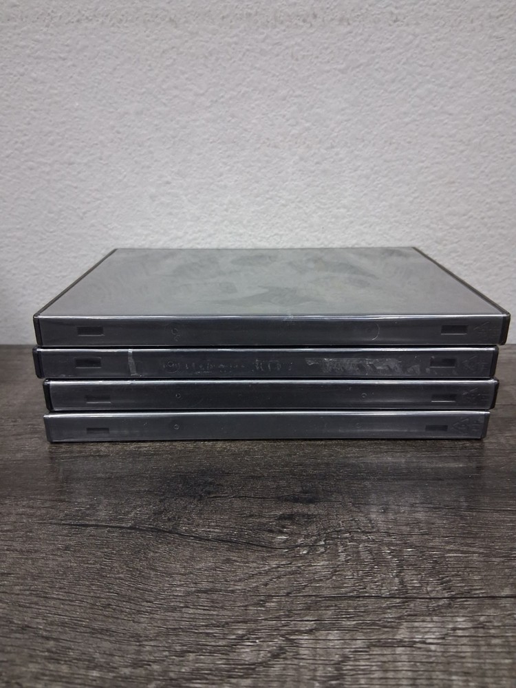 4-Count Empty Black 2-Disc DVD Replacement Case Lot (Double-Disc Capacity)