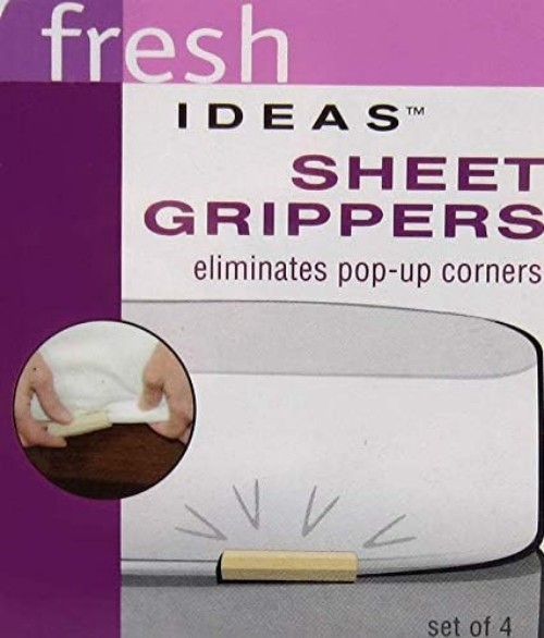 FRESH IDEAS Sheet Gripper Set - 4 Count for Neat, Tidy Bedding Every Night