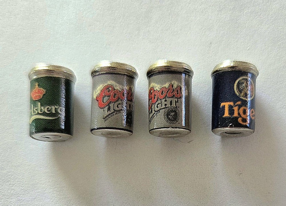 Mini Doll House Scale Beer Cans , Diorama