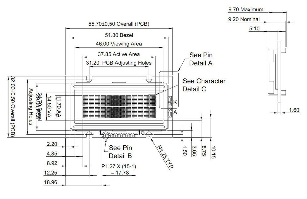 5V Wide Angle 12x2 Character LCD Module Display w/Tutorial,HD44780 Controller