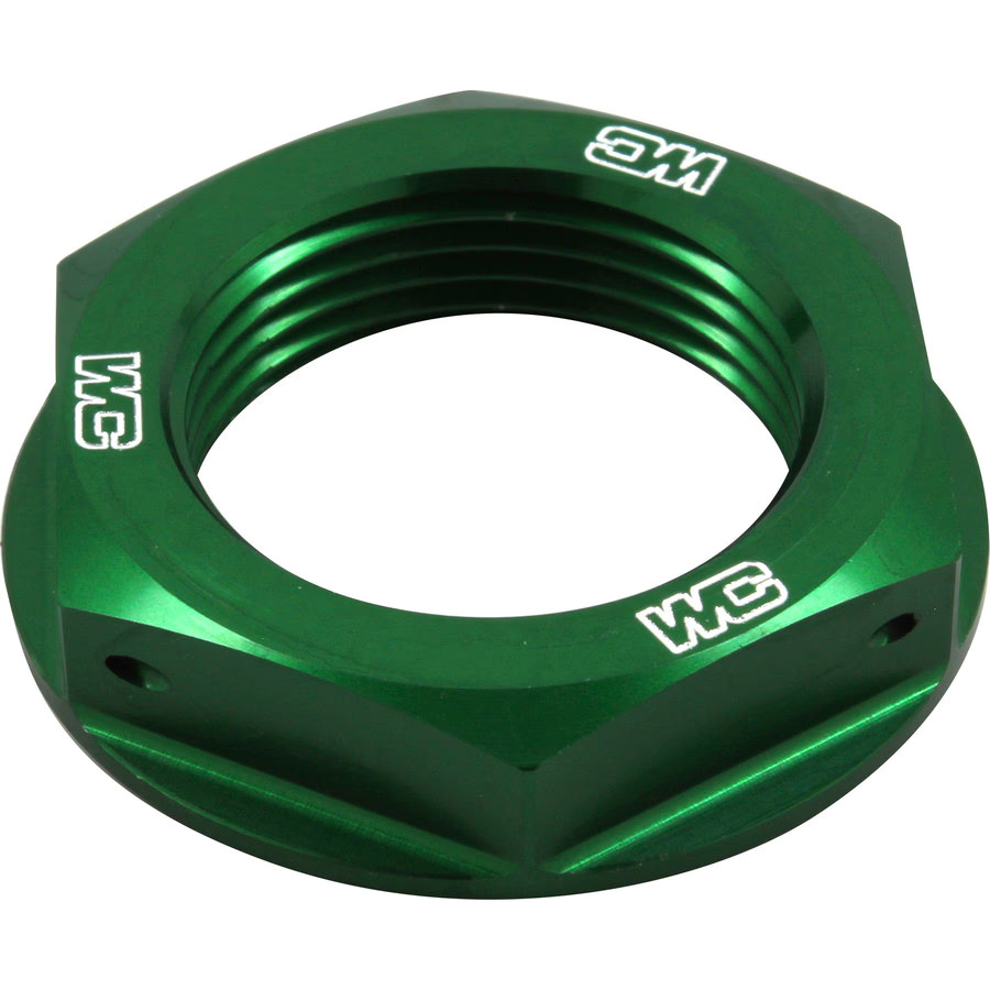 Works Connection Steering Stem Nut - Green 24-338