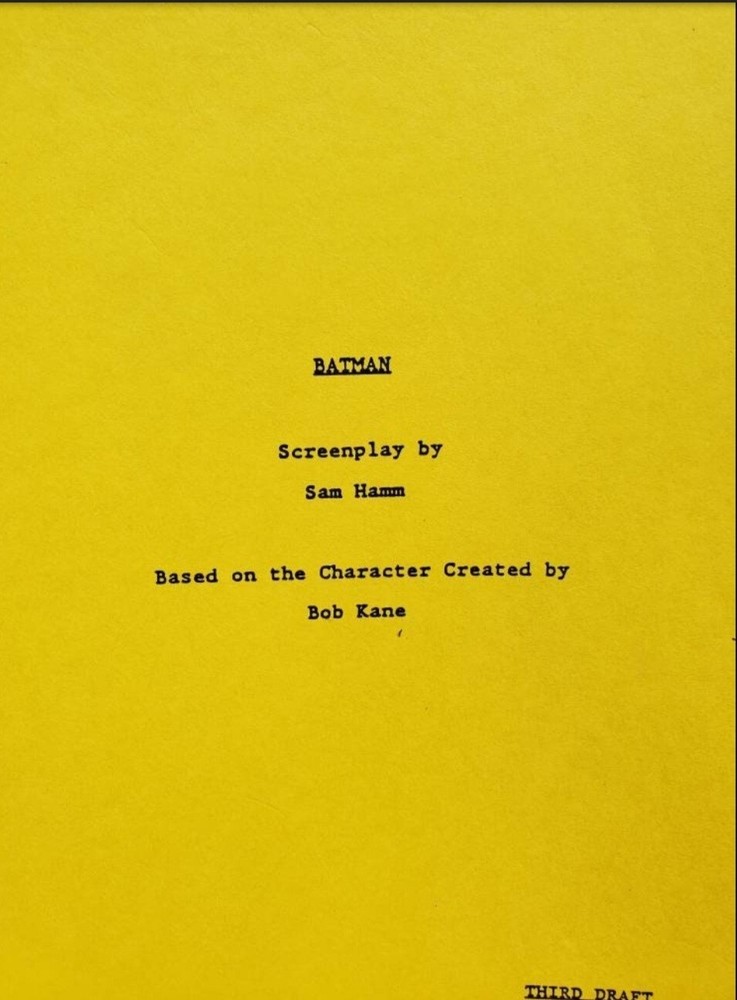 1988 Bob Kane Batman Movie Screenplay Third Draft Script