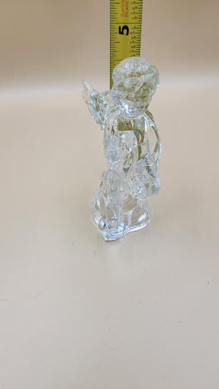 SMALL VTG CRYSTAL ANGEL CANDLE HOLDER