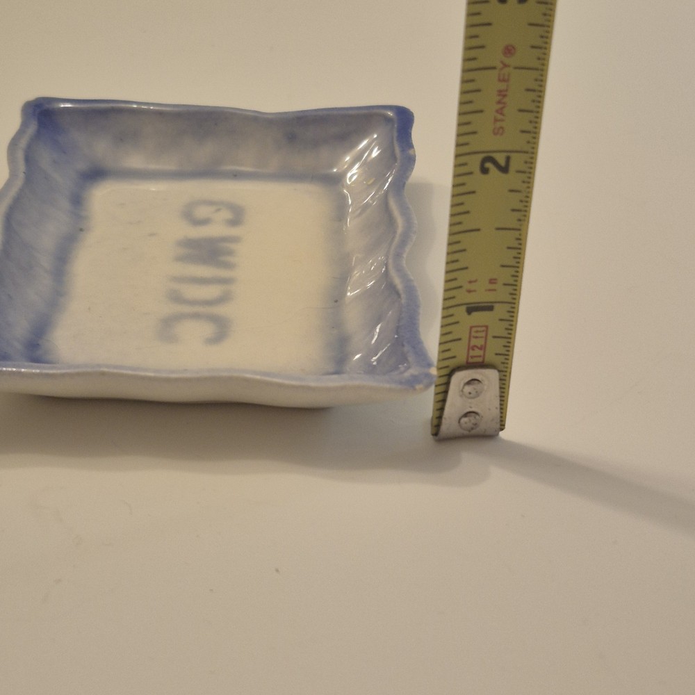 Ceramic Trinket dish "GWDC" Blue White