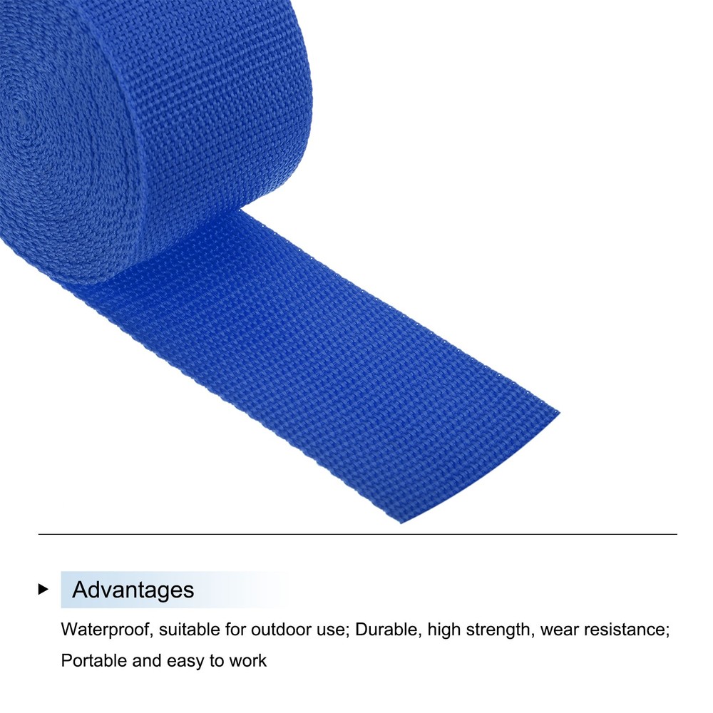 Lightweight Polypropylene Webbing Strap 5cm 5 Yard Blue