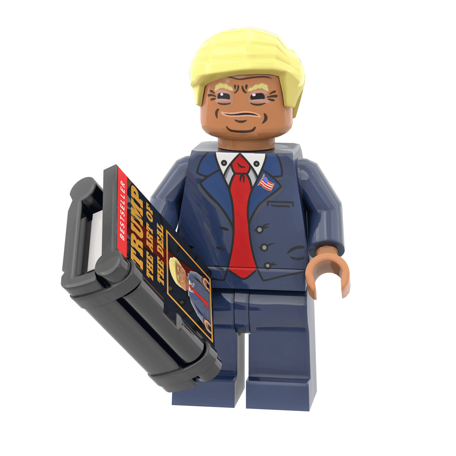 New - Donald J Trump - USA President -  Custom Printed Minifig - Art Of The Deal