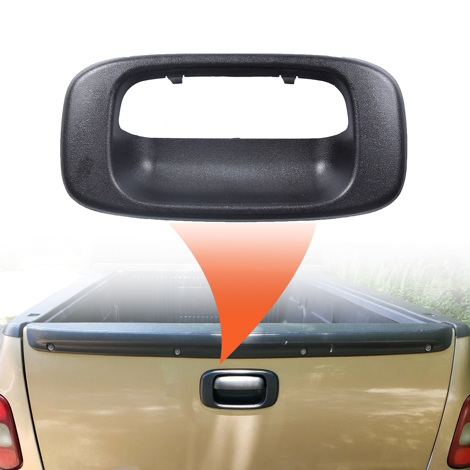 Tailgate Handle Bezel Cover Black For GMC SIERRA Chevy SILVERADO 1500 1999-2006