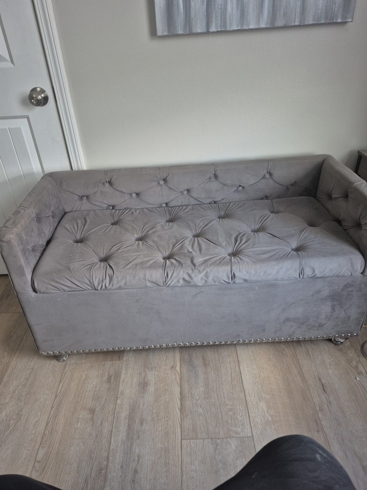 Velvet Fashioned  Ottoman