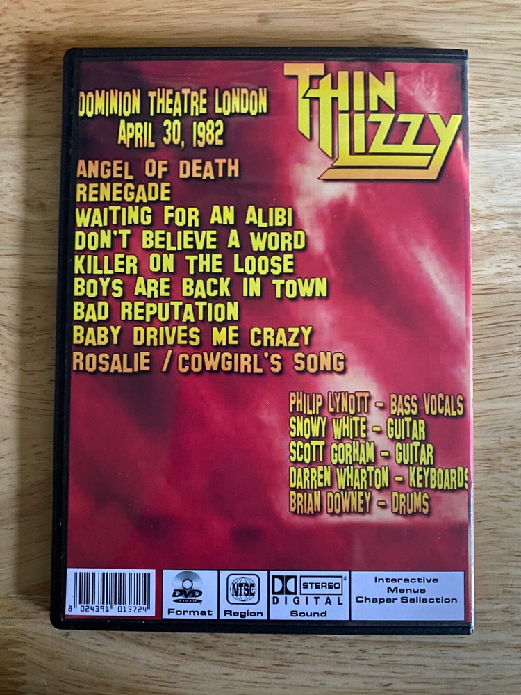 Thin Lizzy - Boys are Back in Town DVD Live 1982 Phil Lynott Live Rare