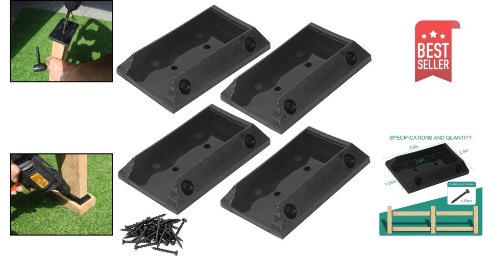 Secure 4 Pcs Deck Railing Brackets for 2x4 and 2x6 Rails – Easy Install