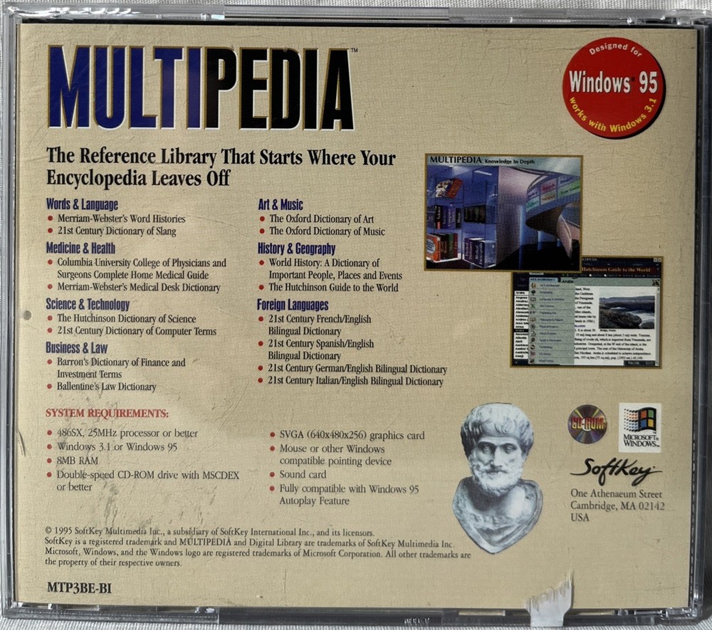 Multipedia (PC-CD, 1995) for Windows 3.1/95 *RARE*