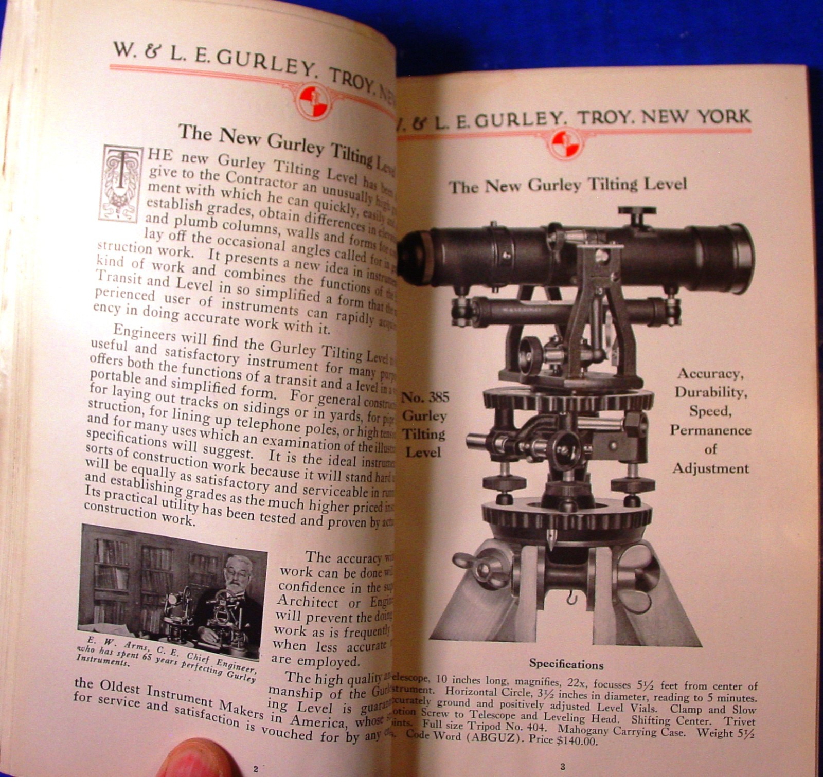 1928 Gurley Engineering Surveying & Drafting Insts. Catalog/Bulletin