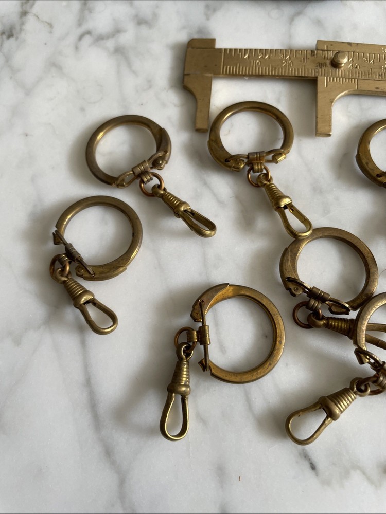 12 VTG Solid Brass Key Rings