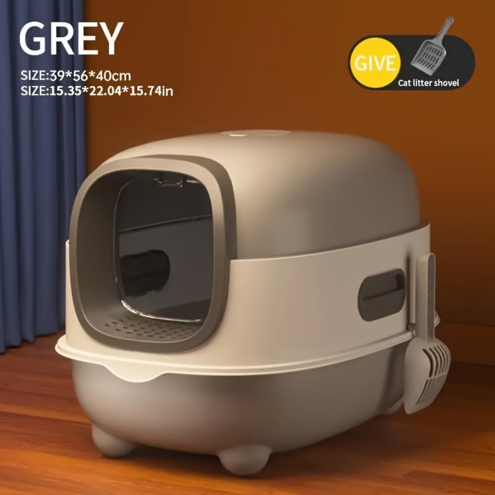 1pcs large-capacity cat litter box,odor isolation,dual-purpose,foldable design
