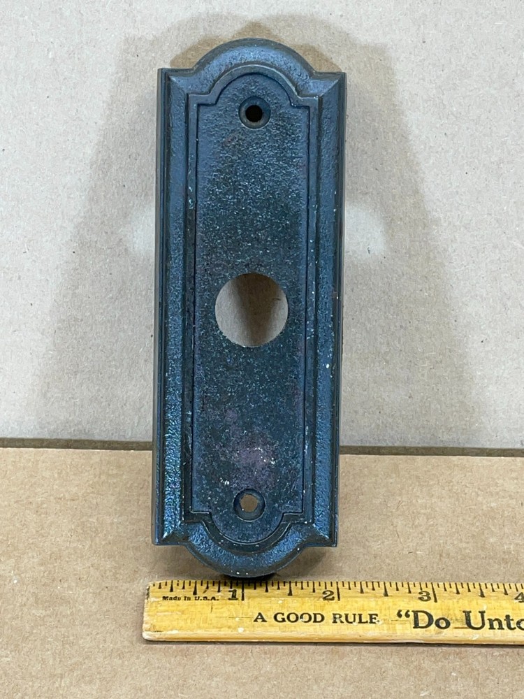 Cast Iron Rectangular Doorbell Chime Push Button Cover Only Marked on Back 6"x2"