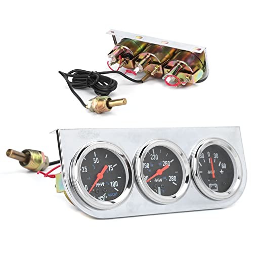 Universal Triple Gauge Set, 3-in-1 Mechanical, Chrome Shell with Black Face,
