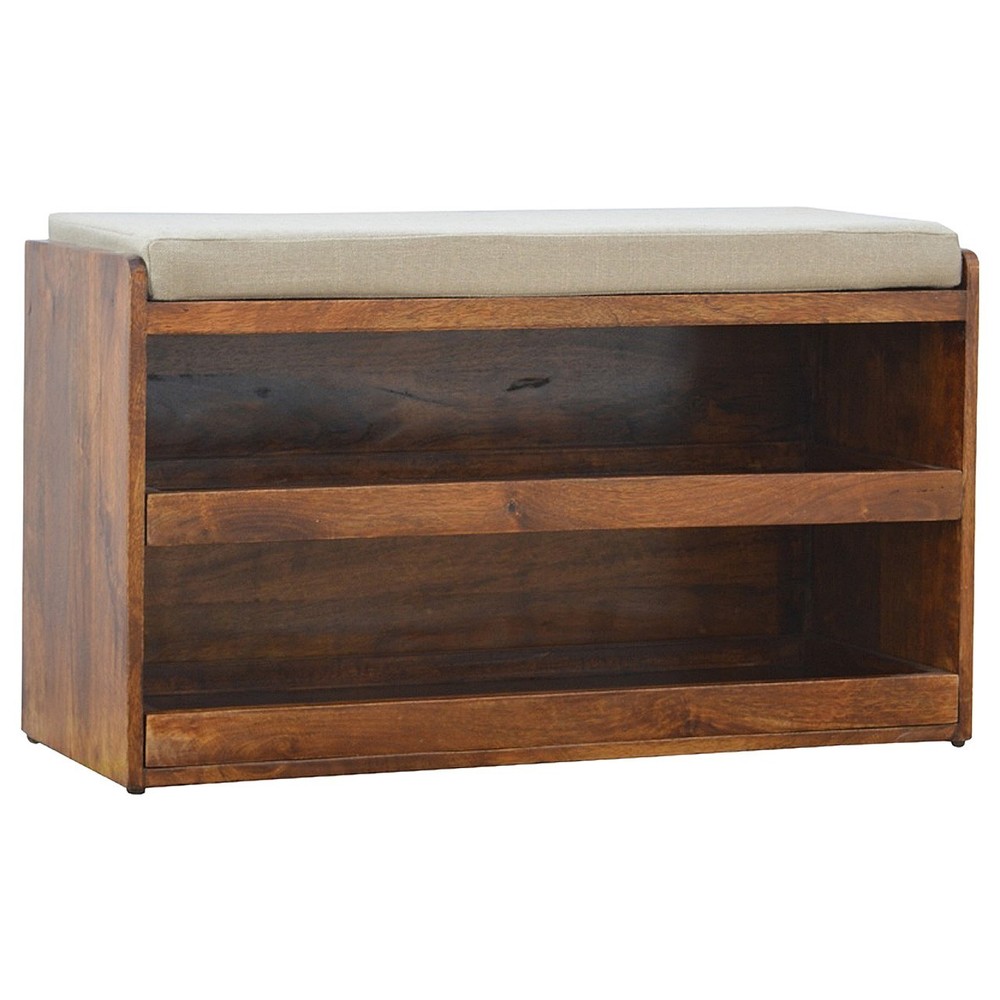 Solid Wood Bench with Storage
