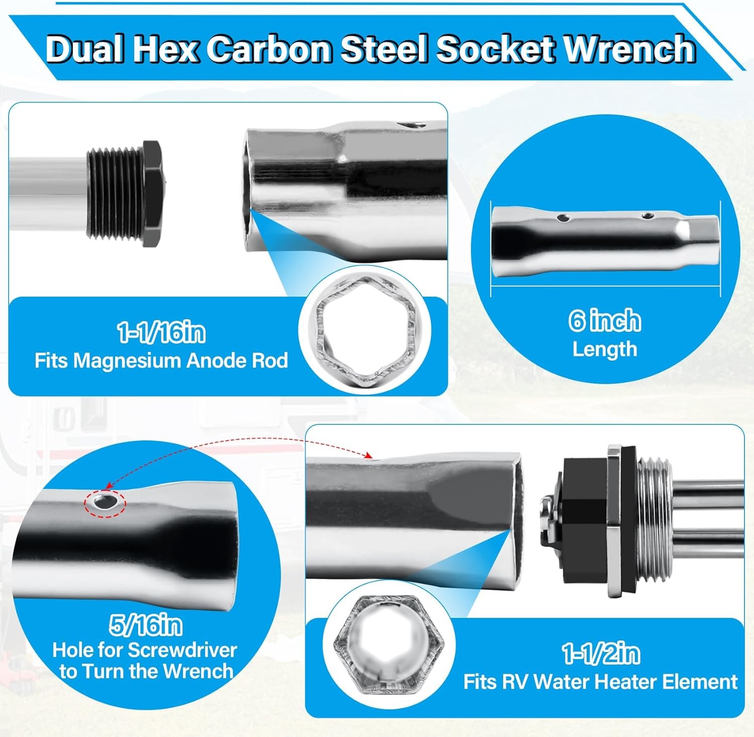 RV Water Heater Elements Kit Compatible with Suburban Tanks