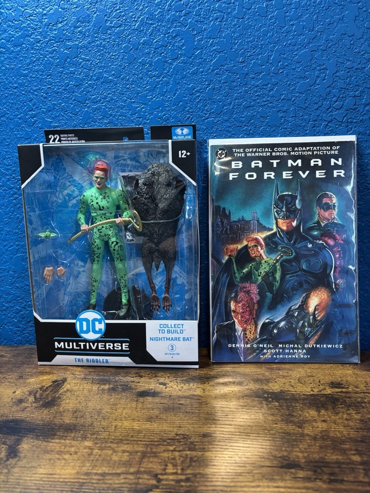 DC Multiverse Batman Forever Riddler Figure & Comic Bundle