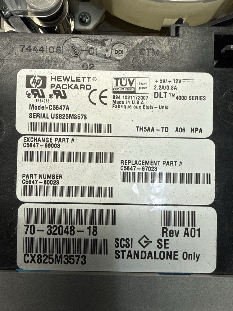 Hewlett Packard Tape Drive C5647a