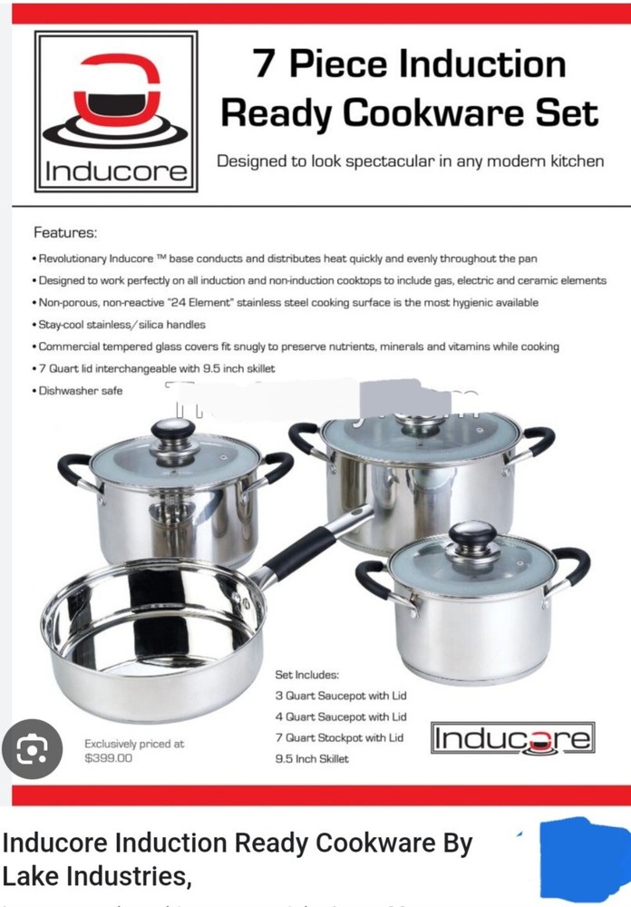 Inducore 7 Pc Induction Ready Cookware Set