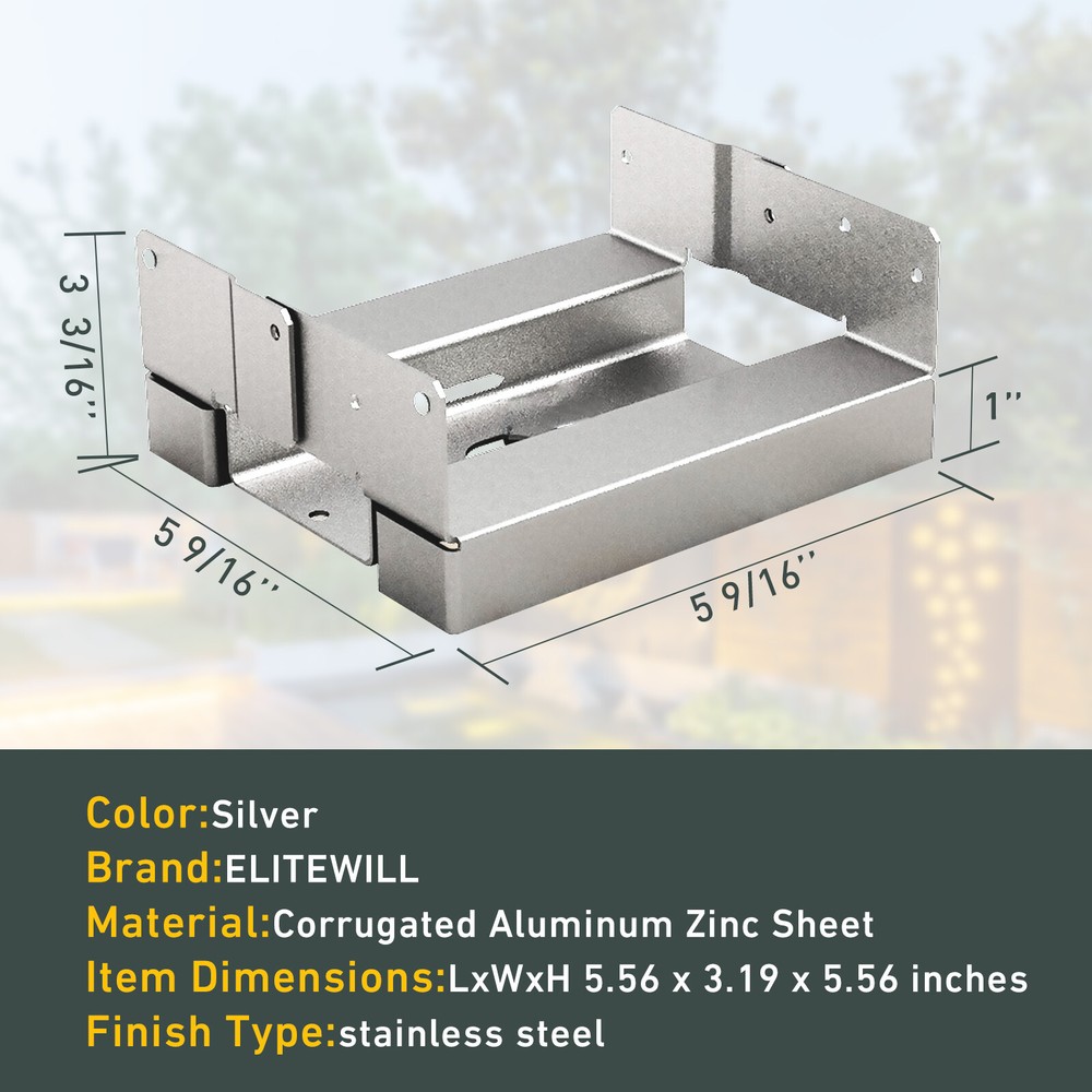 10Pcs 6x6 Concrete Deck Post Anchor Base Adjustable Metal Post Bracket Post Base