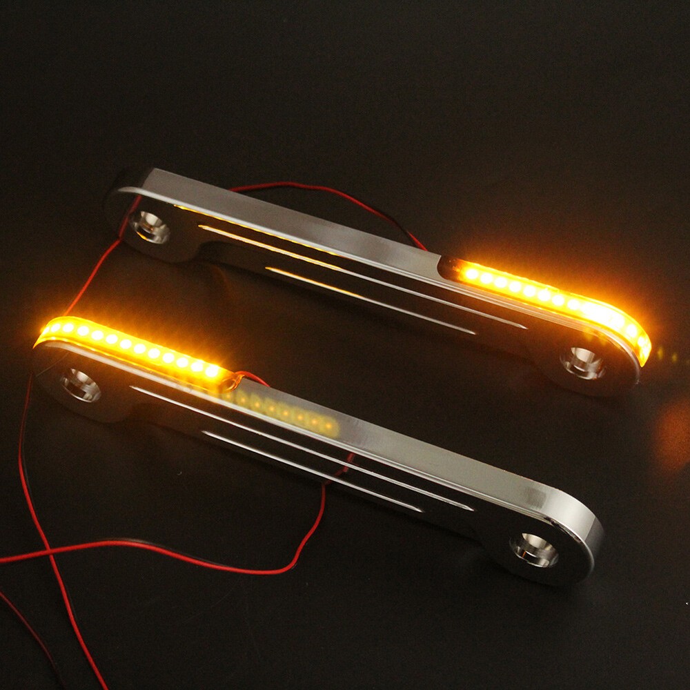 Chrome Front LED Flush Fork Turn Signal Bracket For Harley Electra Street Glide