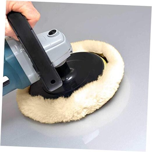 Wool Polishing Pads,  8"(200mm) 100% Natural Wool Buffing Pad with Hook & Loop